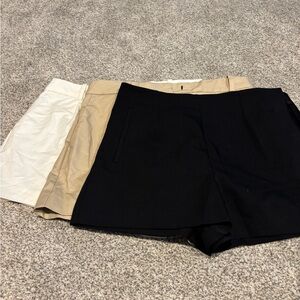 Zara Women's Black, Tan, and White Shorts